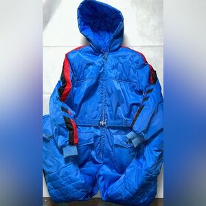 Vintage Snow Wear blue and red snow suit for boys large (16-18)